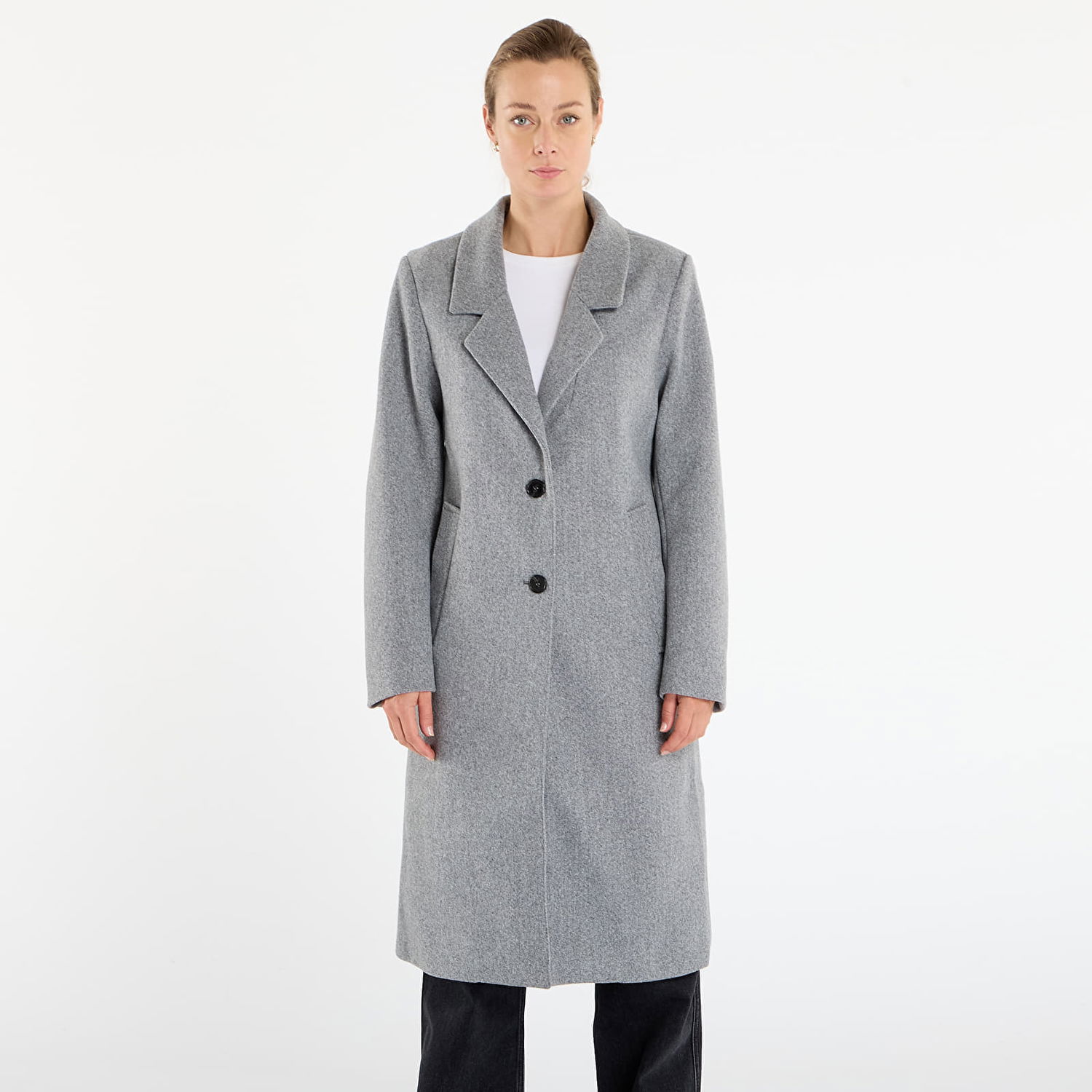 Plašči Urban Classics Basic Single Breasted Lapel Coat XS Siva | TB7075-04915, 0
