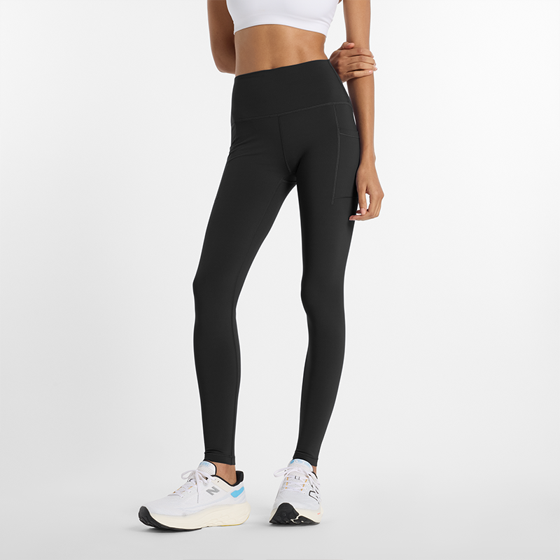 Pajkice New Balance High-Waisted Pocket Workout Leggings Črna | NBWP51275BK
