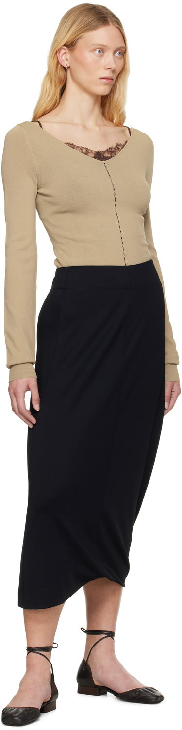 Krila LEMAIRE Lemaire Twisted Hem Midi Skirt Črna | SK1047 LJ1034, 3
