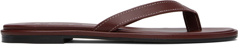 Modni dodatki Aeyde Aeyde Melody Leather Toe-Post Flip-Flops Rjava | A11-FS-FDMR08FL191-SS25-955-007