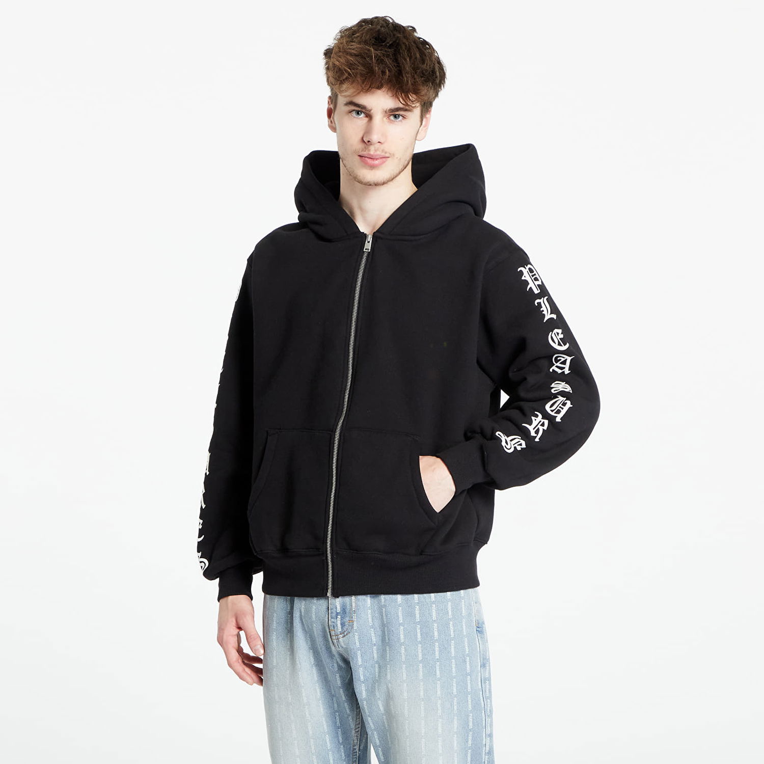Pulover Pleasures Oe Zip Up Hoodie Črna | P23W038 BLACK, 0