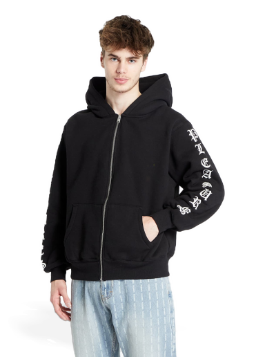 Pulover Pleasures Oe Zip Up Hoodie Črna | P23W038 BLACK