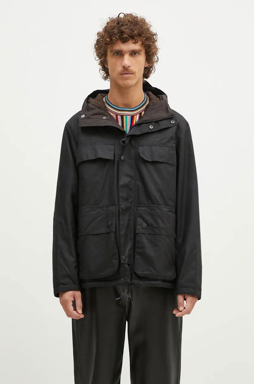 Parka Barbour Durham Wax Jacket Črna | MWX2332