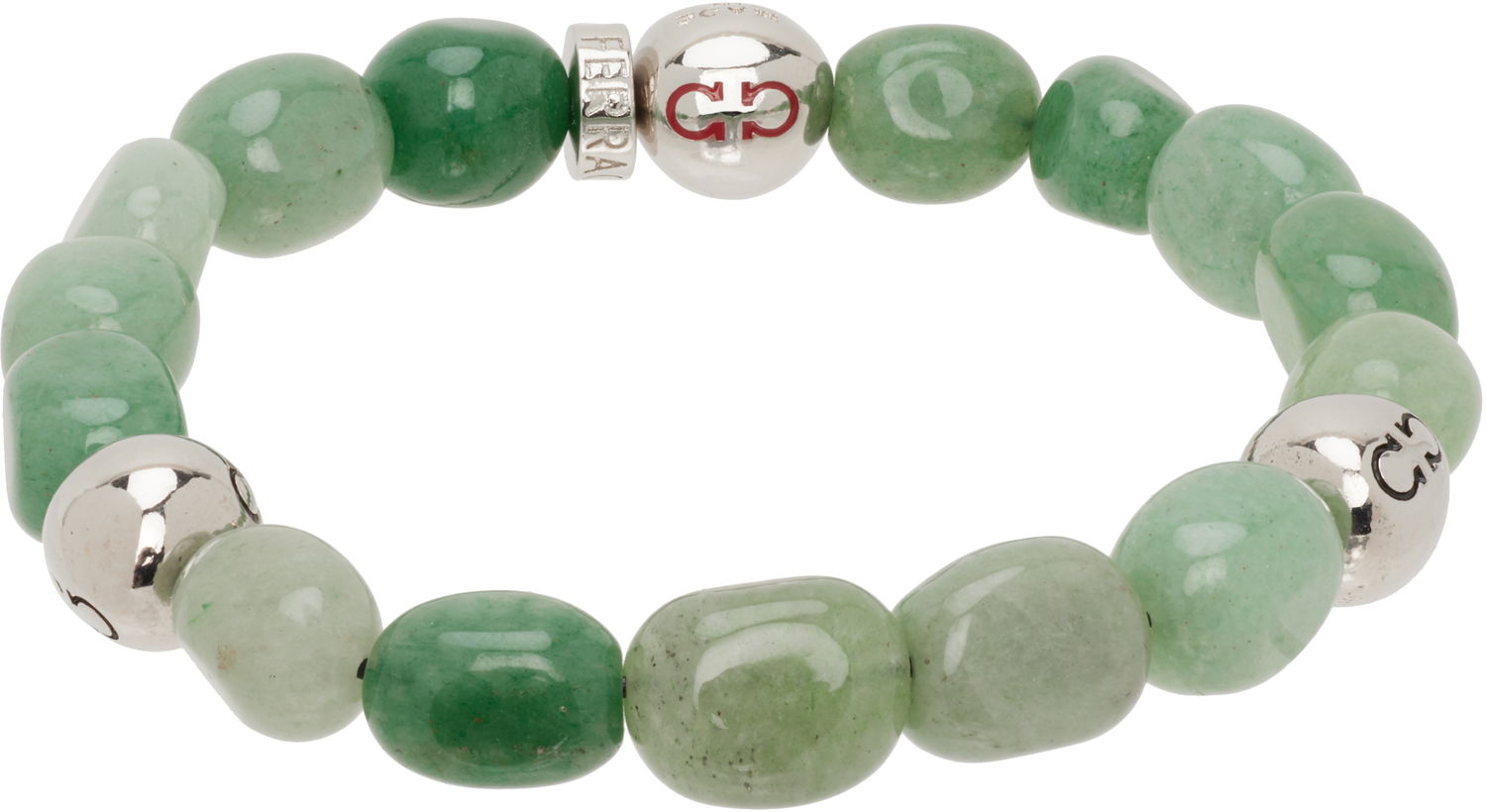 Zapestnica FERRAGAMO Salvatore Ferragamo Baroque Green Aventurine Bead Bracelet Zelena | 785669, 1