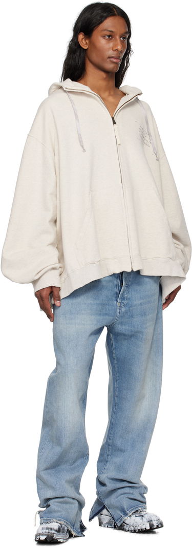 Pulover Maison Margiela Maison Margiela Stamp Logo Zip Hoodie Bež | S50HG0048 S25614, 3