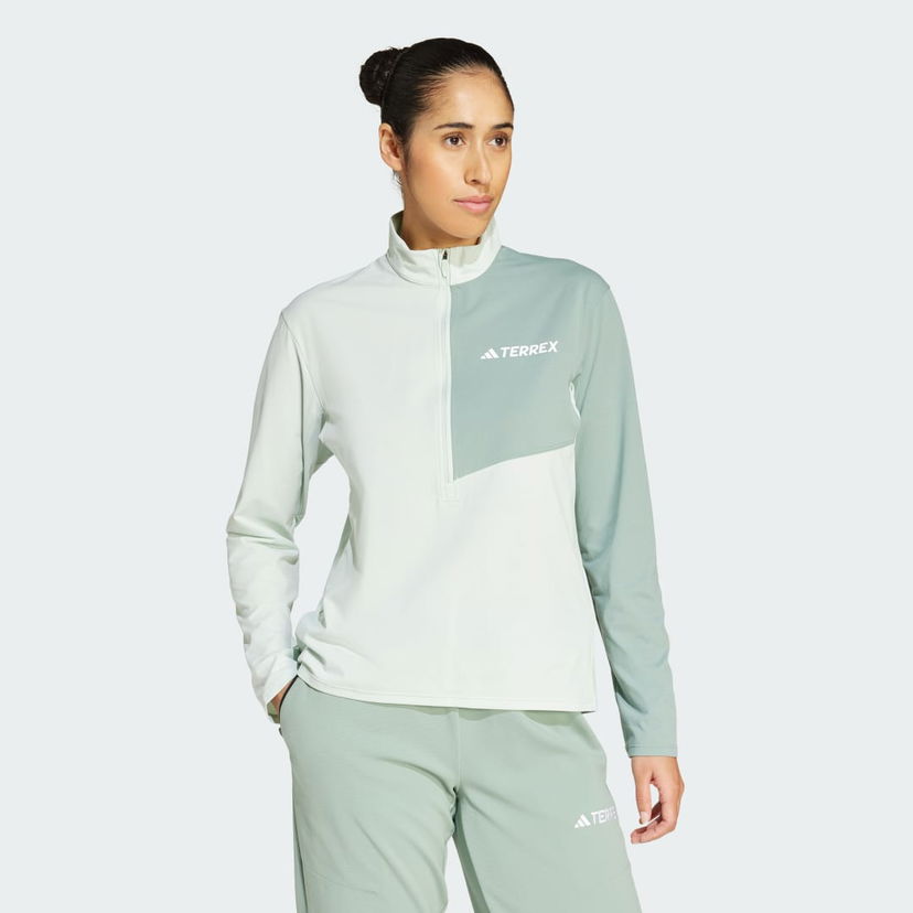Majica adidas Performance Terrex Multi Climacool 1/2 Zip Long Sleeve Top Zelena | JE0362