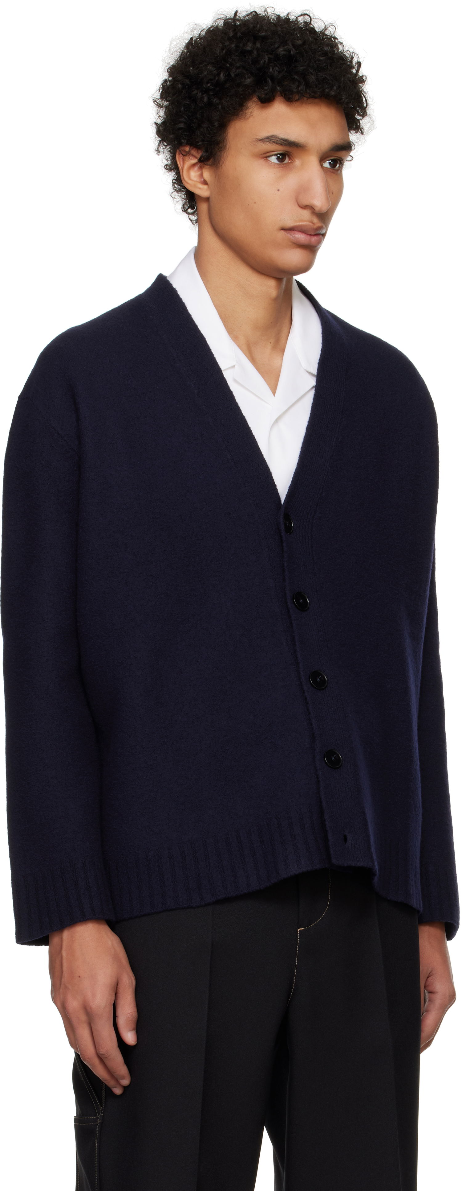 Pleteni pulover Jil Sander Button Cardigan Črna | J22HP0005_J14506, 1