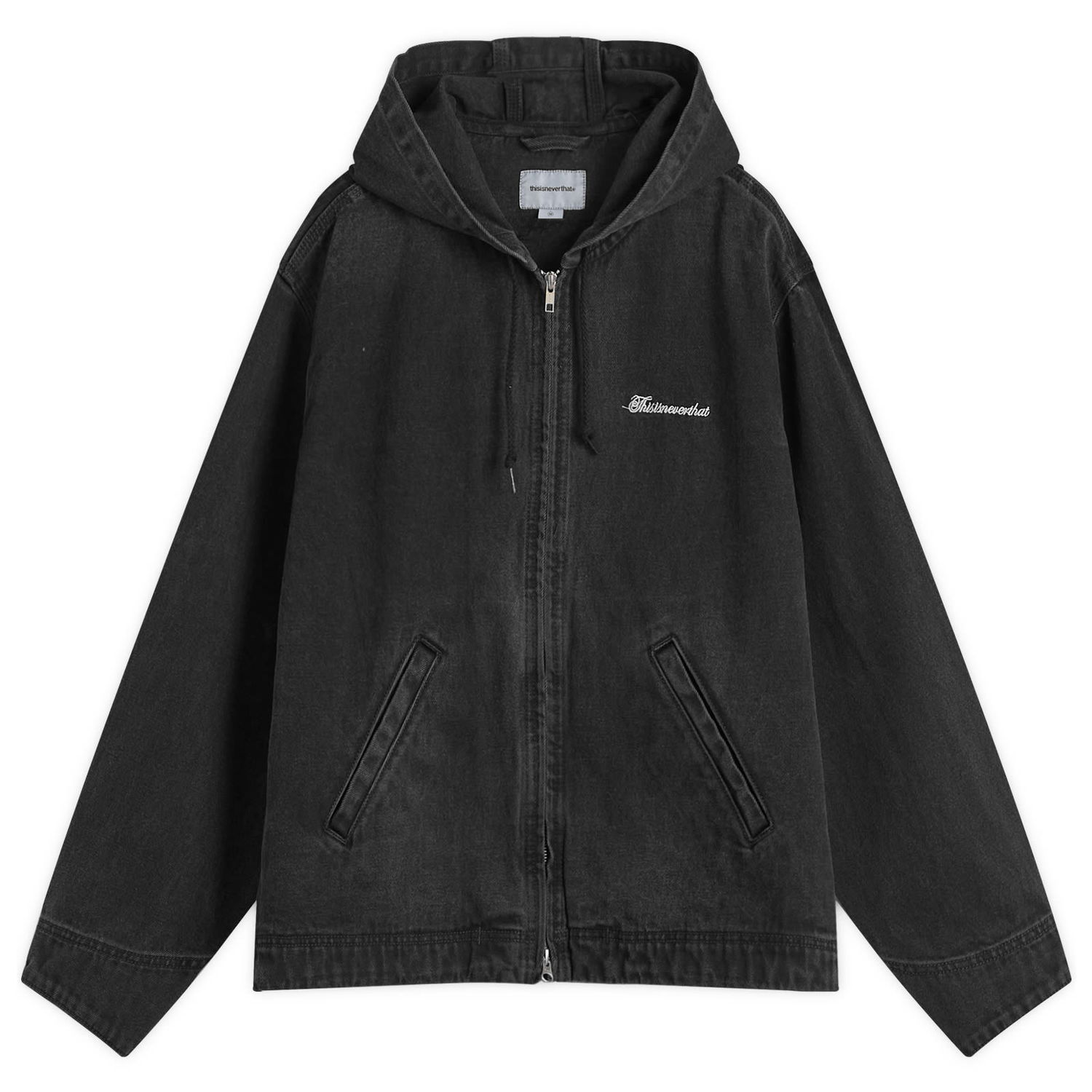 Pulover thisisneverthat Thisisneverthat Washed Carpenter Hooded Jacket, Size Small Črna | TN251WOWLS05-BLK, 1