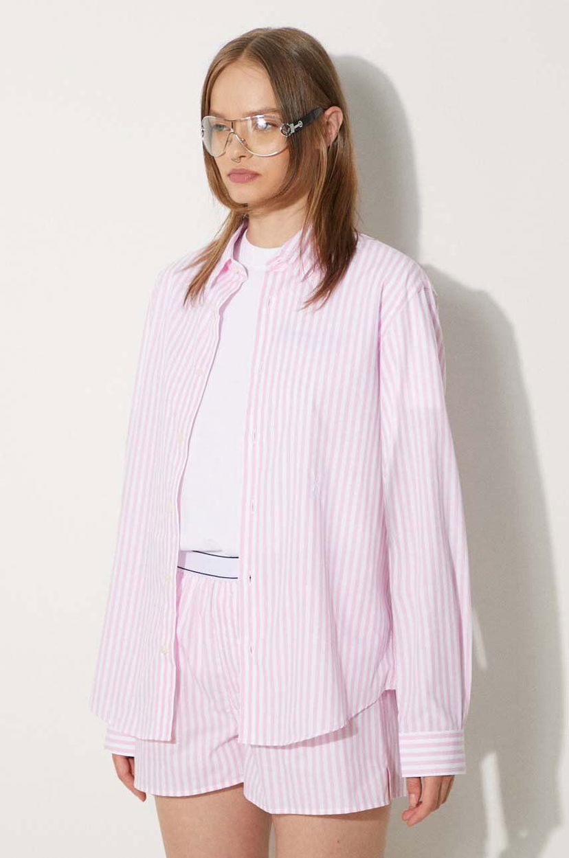 Srajce Sporty & Rich Striped Relaxed Shirt Roza | SI001S402SP