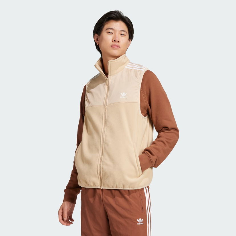 Telovnik adidas Performance Adicolor 3-Stripes Microfleece Bež | IZ2483