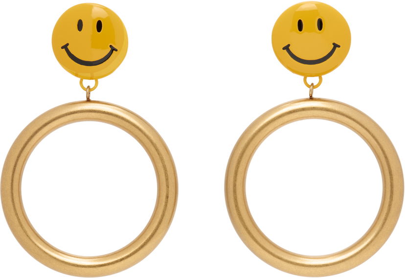 Uhani Moschino Moschino Smiley Face Drop Earrings Rumena | 25171A913784091607