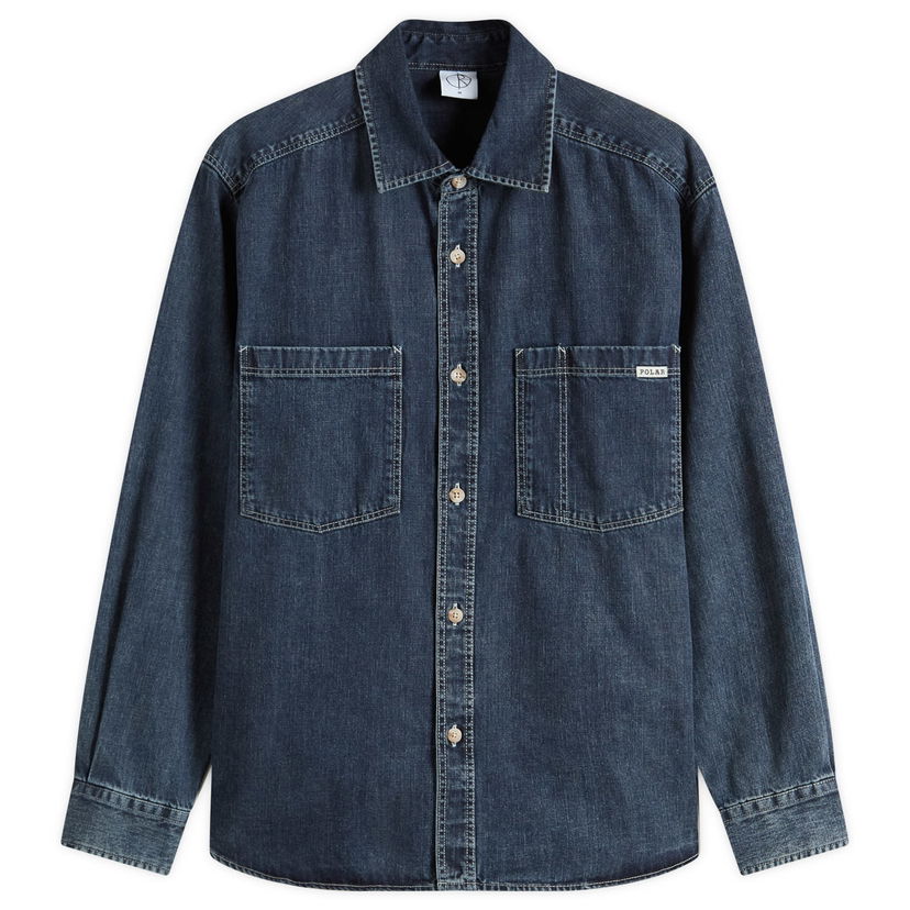 Srajce Polar Skate Co. Polar Skate Co. Mike Denim Shirt, Size Large Modra | PSC-SU25-5-WBL
