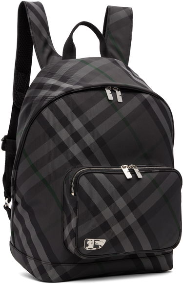 Nahrbtnik Burberry Burberry Grid Print Backpack Črna | 8097347, 1