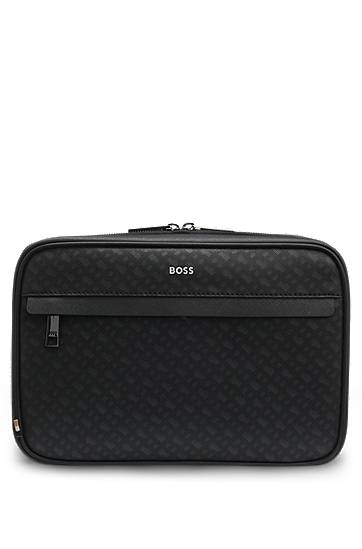 Potovalna torba BOSS Monogram washbag with foil-embossed logo Črna | 50552626