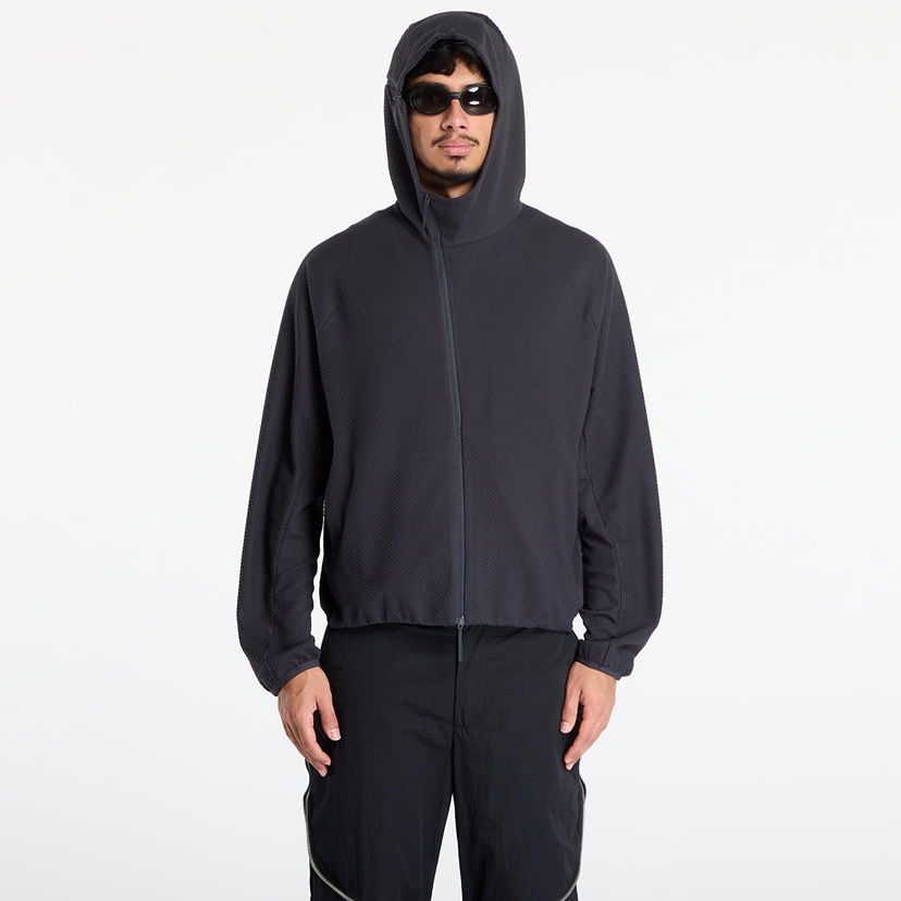 Pulover Post Archive Faction (PAF) Textured Full-Zip Fleece Hoodie Črna | A1-100CC