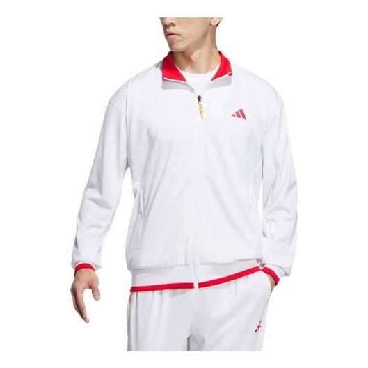 Trenirka adidas Originals Knit Tennis Jacket Bela | IV7578