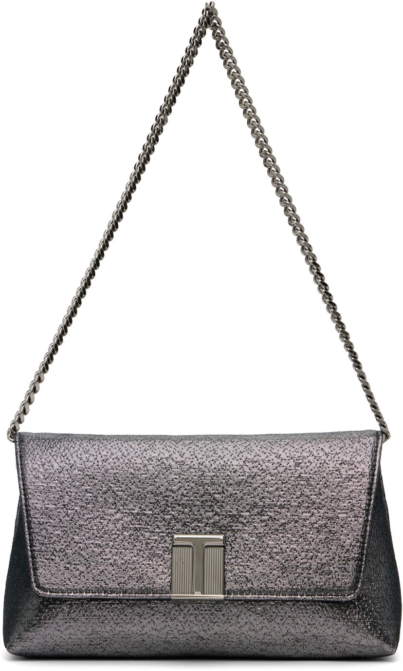 Torbica Tom Ford TOM FORD Mini Nobile Hammered-Effect Fabric Bag Kovinski | L1886-TSY054A