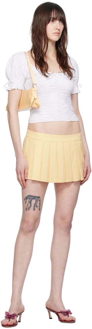 Krila GUIZIO Guizio Fontana Shirred Crop Top Rumena | S24138W089, 3