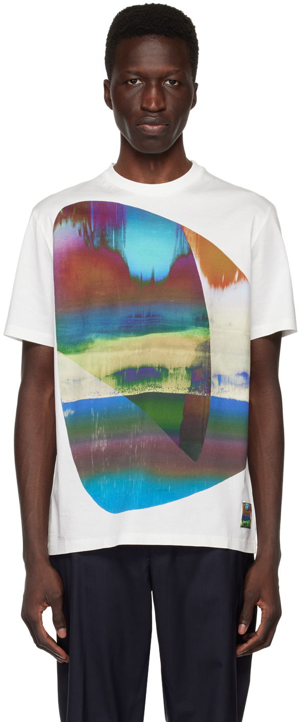 Majica Paul Smith Paul Smith Abstract Geometric T-Shirt Bela | M1R-919T-KP3663-01, 0