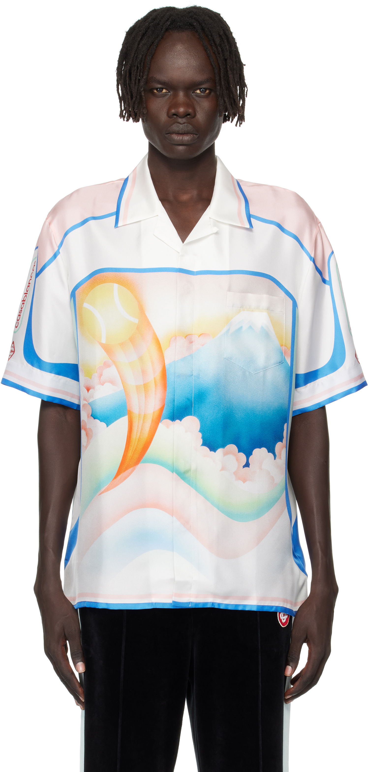 Srajce Casablanca Casablanca Fuji Dream Silk Resort Shirt Bela | MPF25-SH-003-03, 0