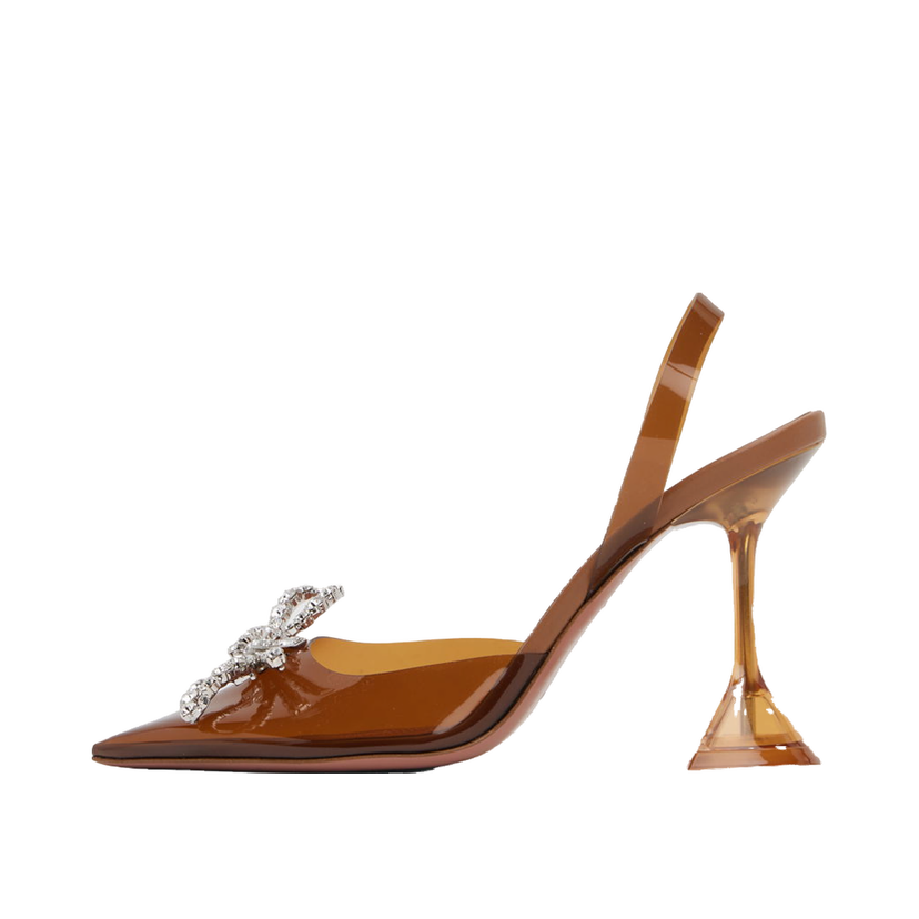 Superge in čevlji Amina Muaddi Exclusive Rosie Slingback Heels with Crystal Embellishment Rjava | ROSIE GLASS SLING CL PVC