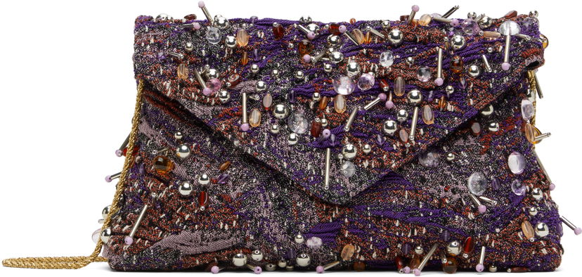 Torbica Dries Van Noten Dries Van Noten Embellished Envelope Clutch Bag Lila | 251-011513-896