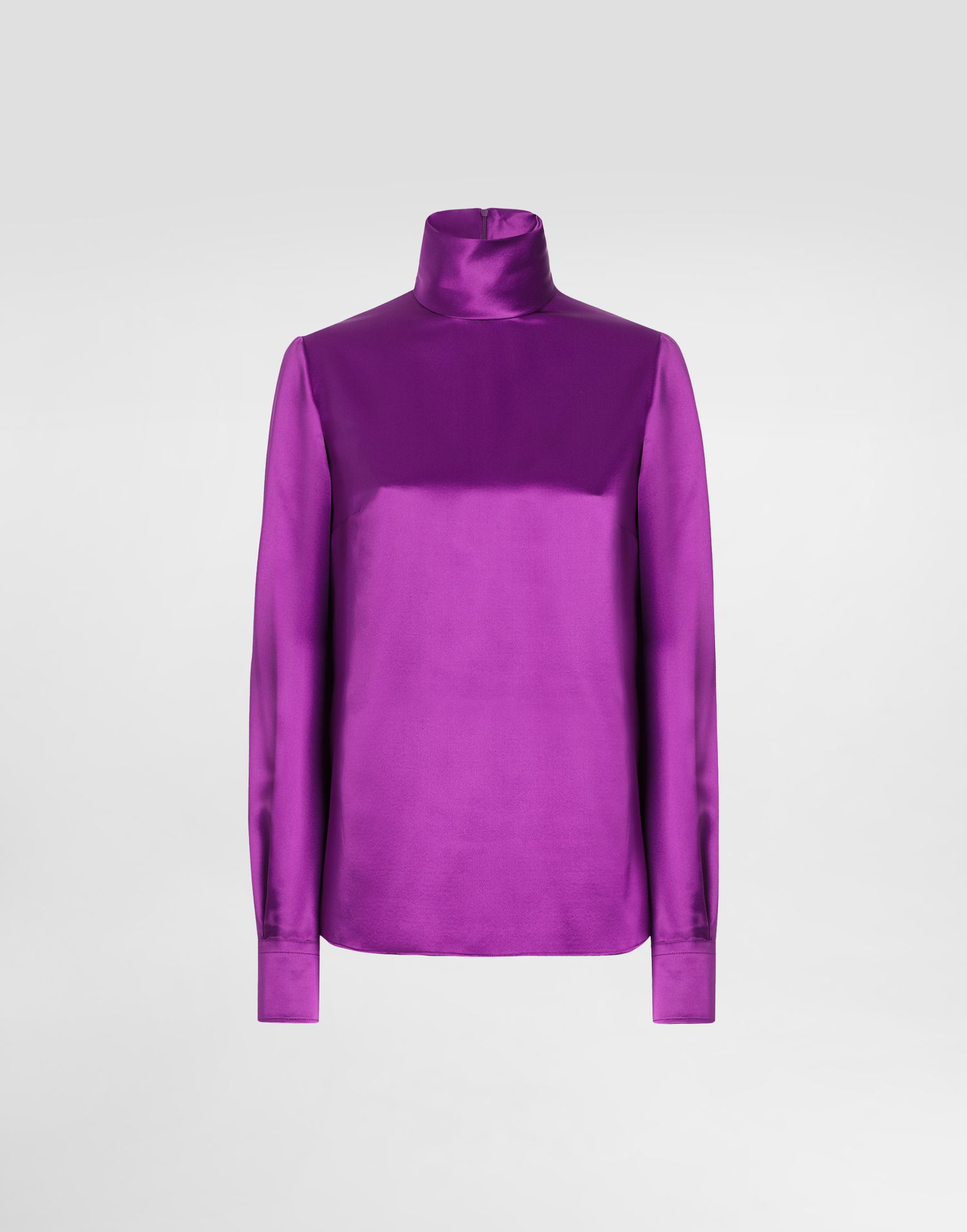 Srajce Dolce & Gabbana Dolce & Gabbana Silk Satin Turtle-Neck Top Lila | F7AN6TFU1AUR0718, 0
