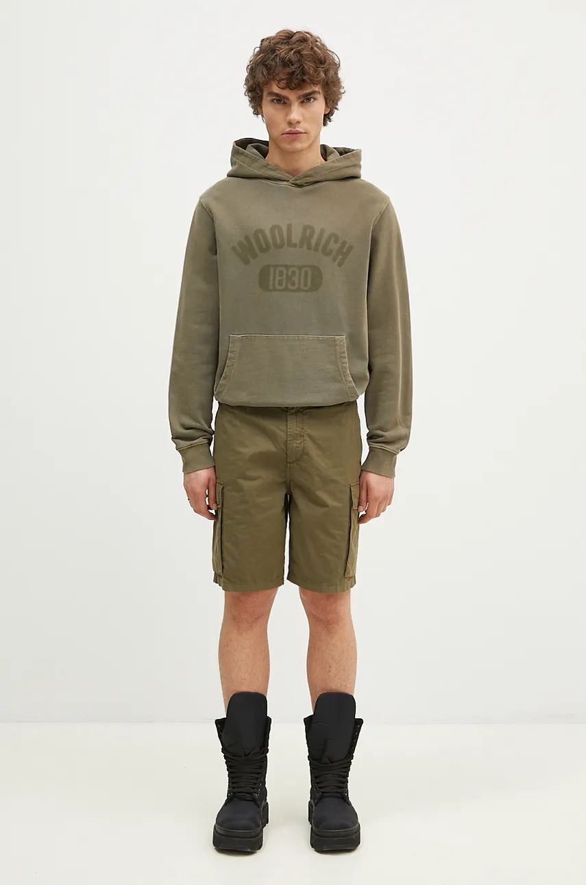 Pulover WOOLRICH Hoodie Zelena | CFWOSW0220MRUT3686, 0