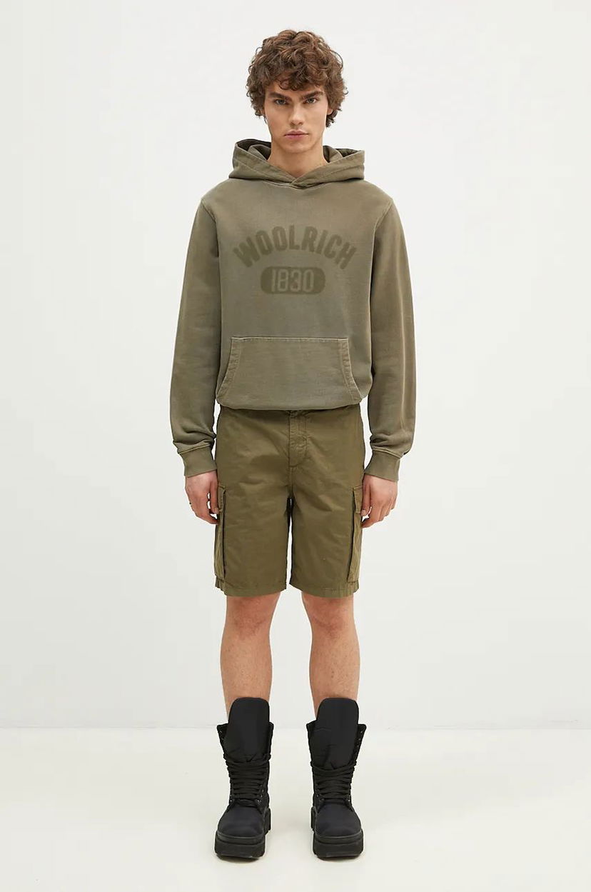 Pulover WOOLRICH Hoodie Zelena | CFWOSW0220MRUT3686