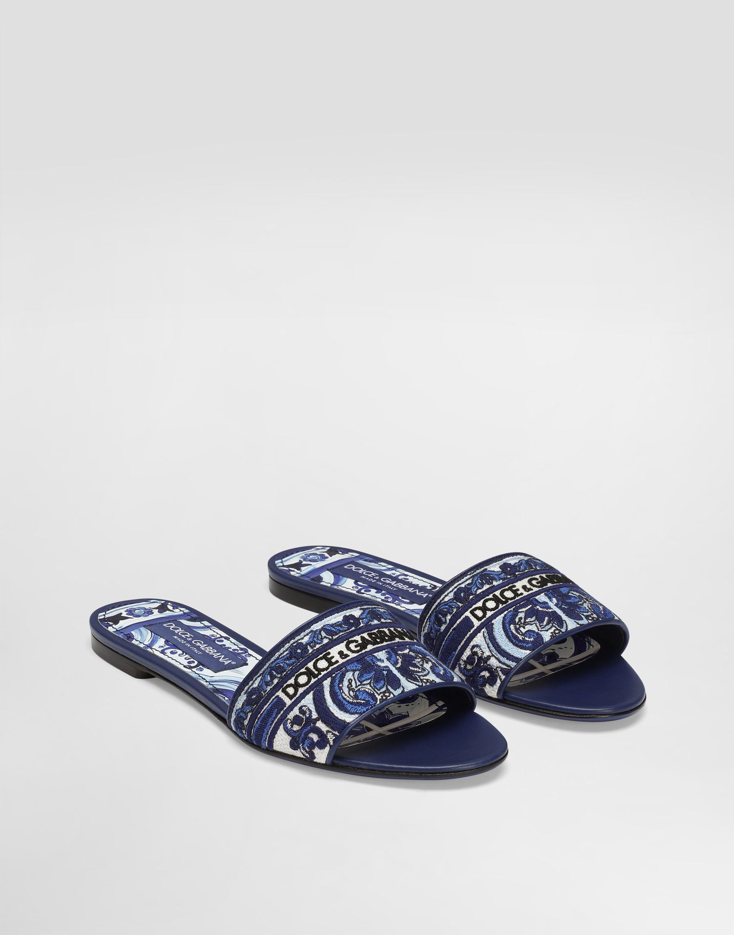 Modni dodatki Dolce & Gabbana Dolce & Gabbana Embroidered Slides Modra | CQ0571AV804HA3OB, 1