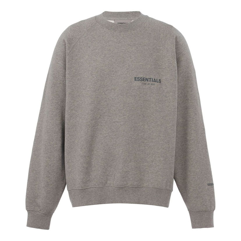 Pleteni pulover Fear of God Essentials Pullover Crewneck Sweatshirt Siva | FOG-FW21-369