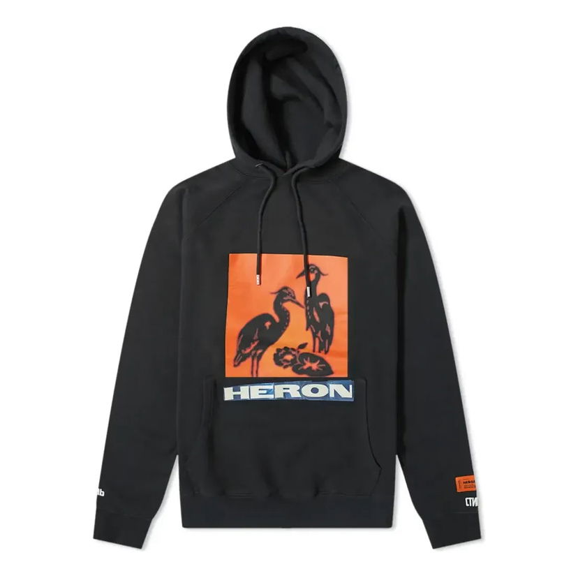 Pulover HERON PRESTON Heron Preston Pop Over Graphic Print Hoodie Črna | HMBB001F198080030488