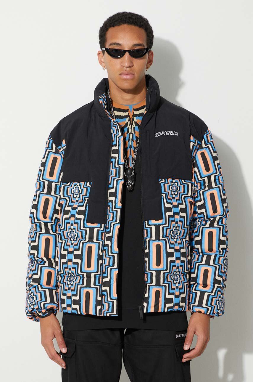 Puhovka Marcelo Burlon Optical Cross Block Puffer Jacket Črna | CMEJ001F23FAB0023310, 0