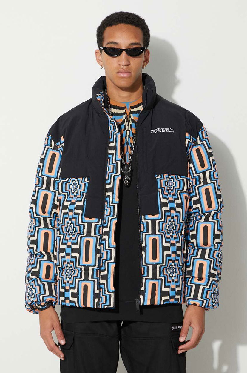 Puhovka Marcelo Burlon Optical Cross Block Puffer Jacket Črna | CMEJ001F23FAB0023310
