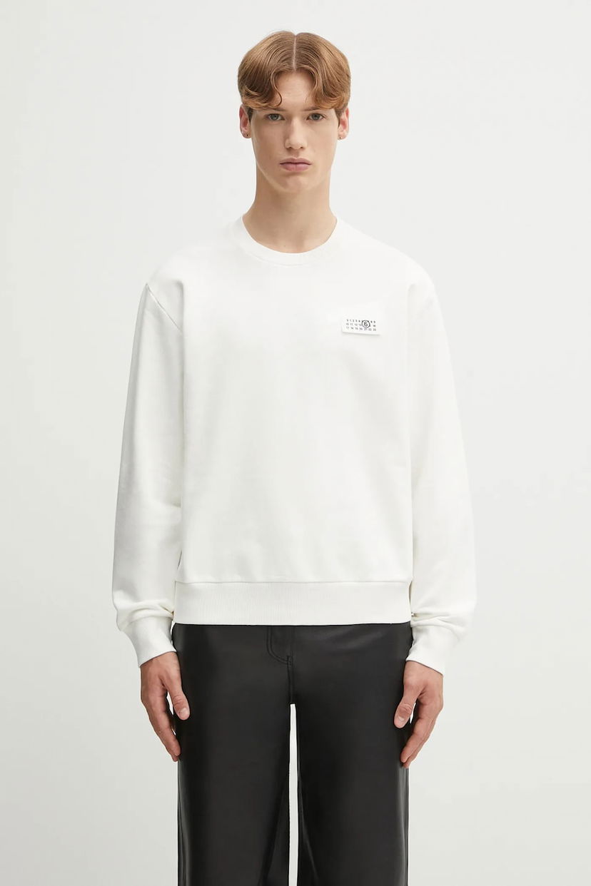 Pulover Maison Margiela MM6 Maison Margiela Print Sweatshirt Bela | SH2GU0025.M25024.101