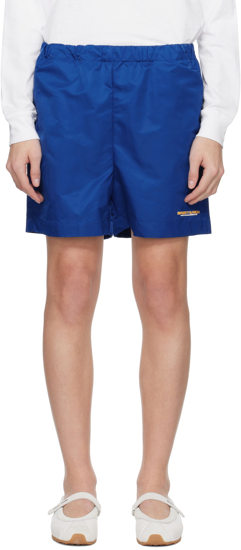 Kratke hlače Sporty & Rich Sporty & Rich Bold Health Nylon Shorts Modra | SH032622324BL67