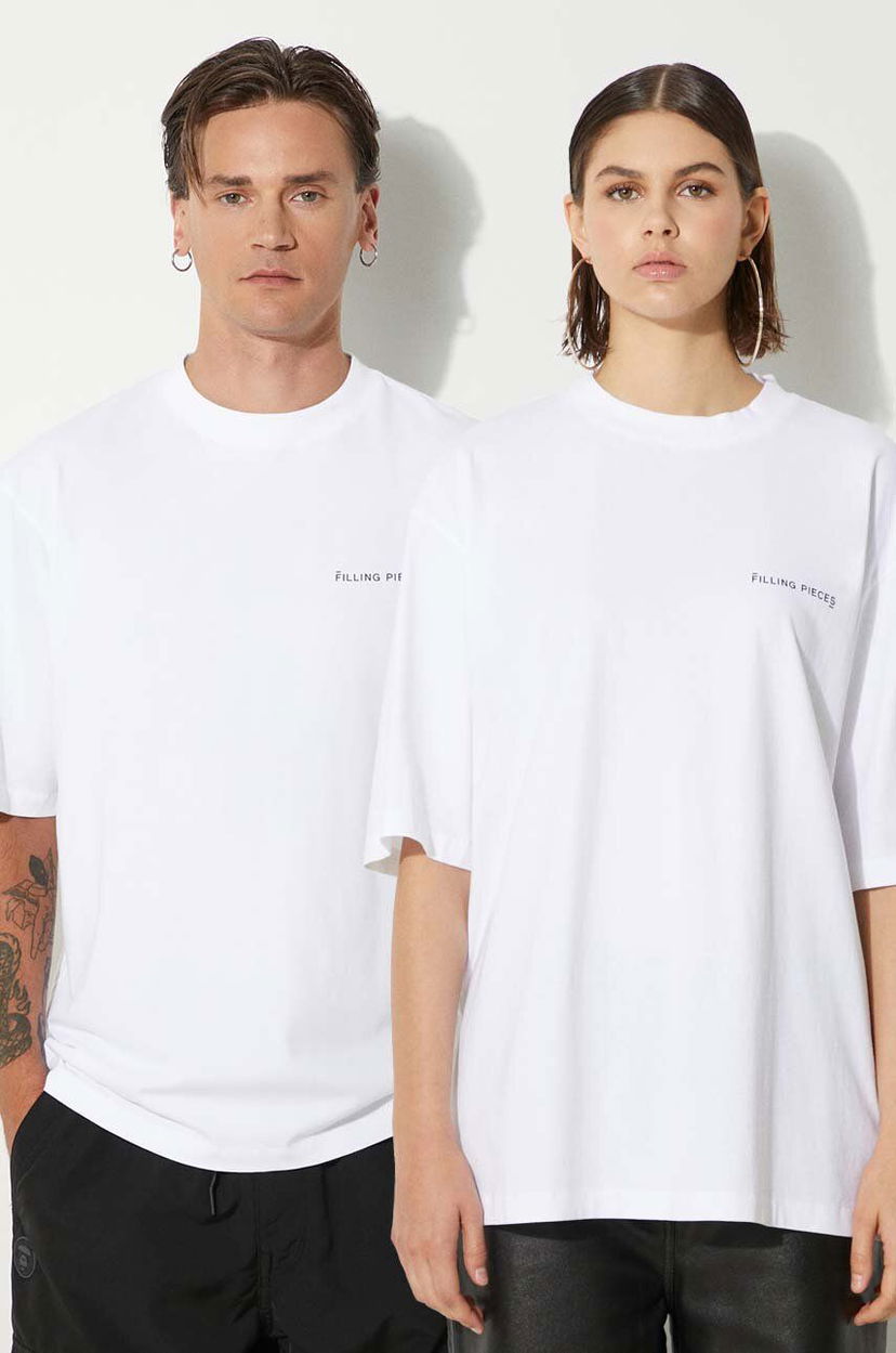 Majica Filling Pieces Boxy T-Shirt Bela | 74413781901
