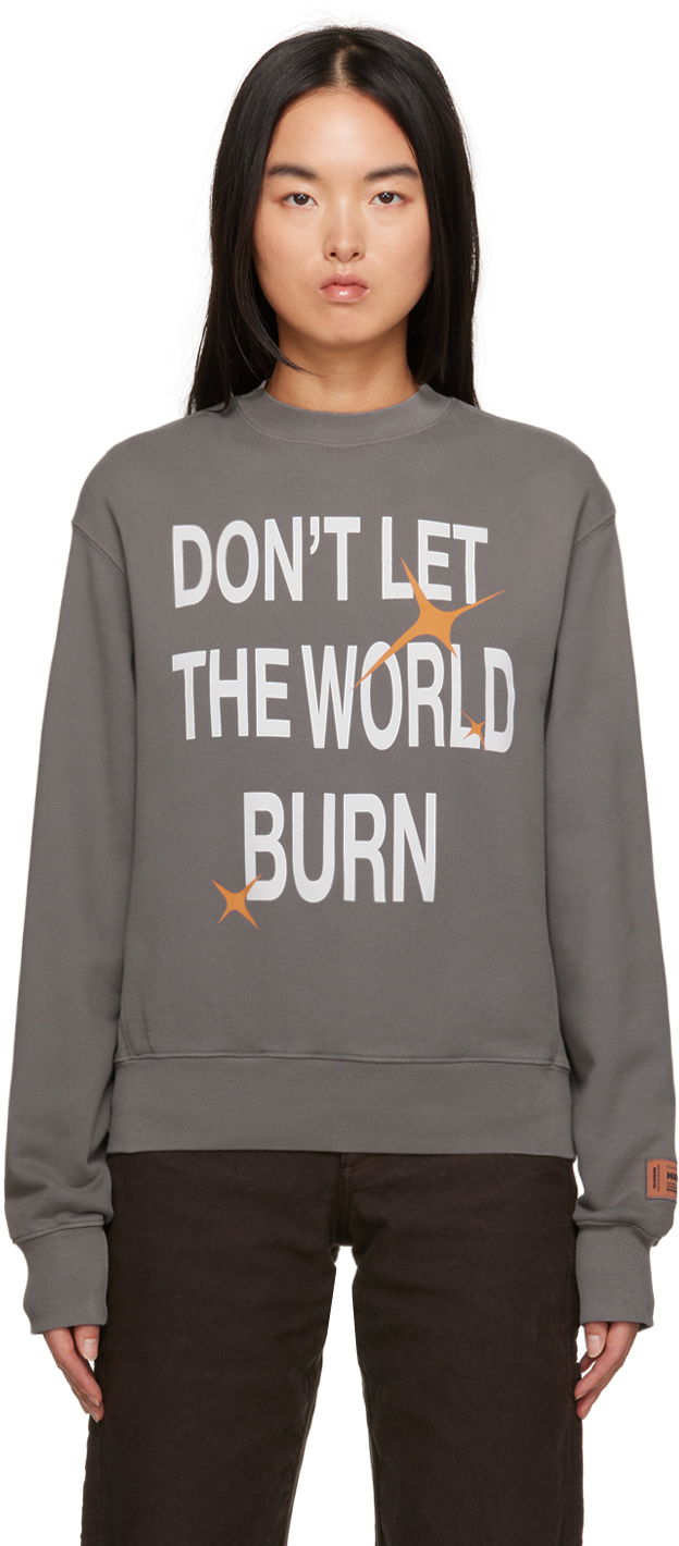 Pleteni pulover HERON PRESTON Burn Crewneck Siva | HWBA014F23JER0080901, 0