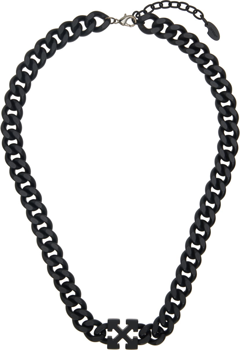 Ogrlica Off-White Off-White Arrow Chain Necklace Črna | OMOB15MC99MET0011000