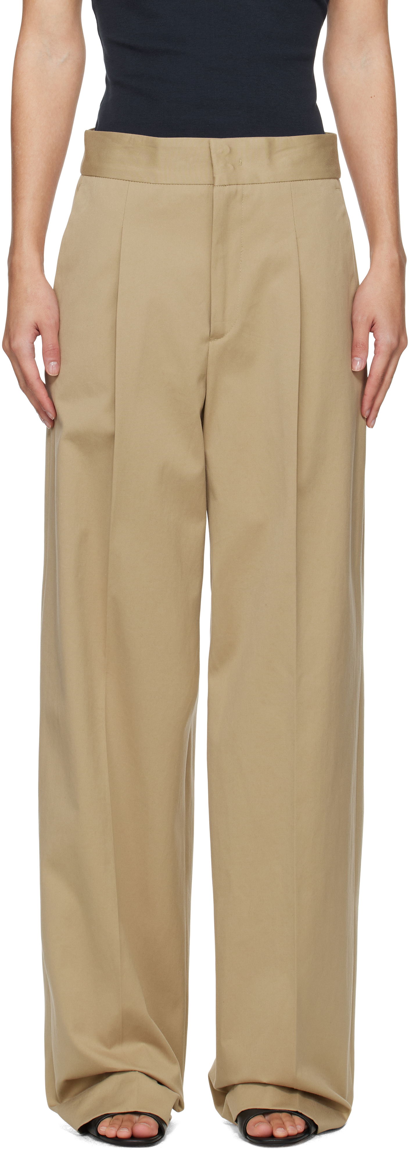 Hlače MSGM MSGM Faille Pleated Trousers Bež | 3841MDP20 257138, 0
