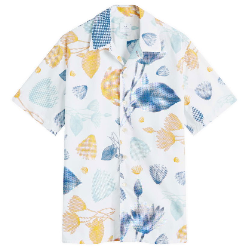 Srajce Paul Smith Paul Smith Pixilated Flower Print Shirt Bela | M2R-695U-P22278-01