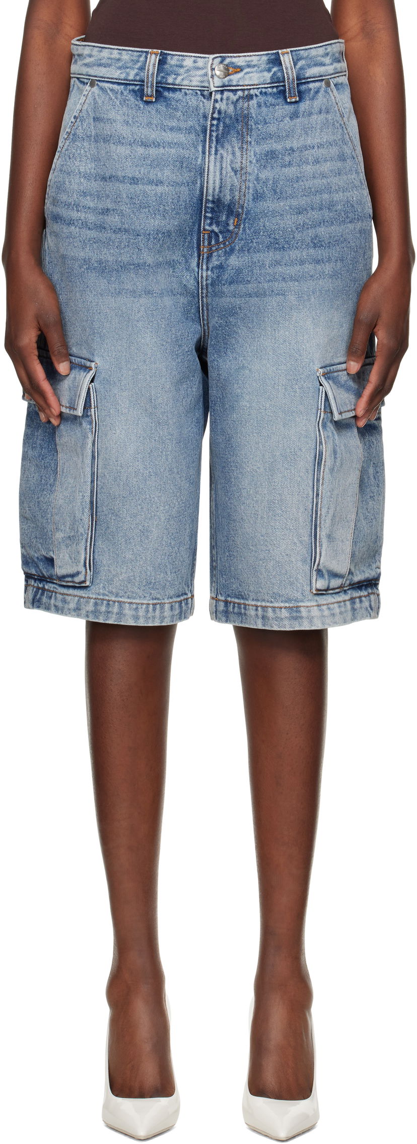 Kratke hlače Rhude Rhude Baggy Denim Cargo Shorts Modra | RHPS25SH05012