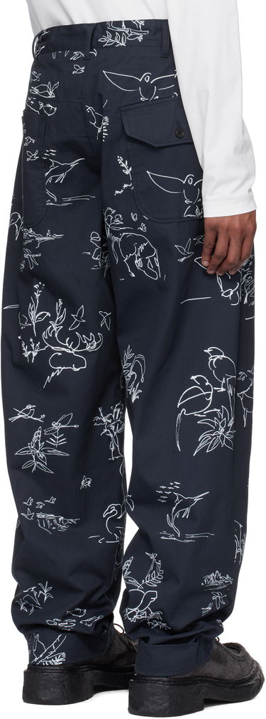 Hlače Engineered Garments Engineered Garments Carlyle Print Trousers Mornarica | 25S1F012, 2