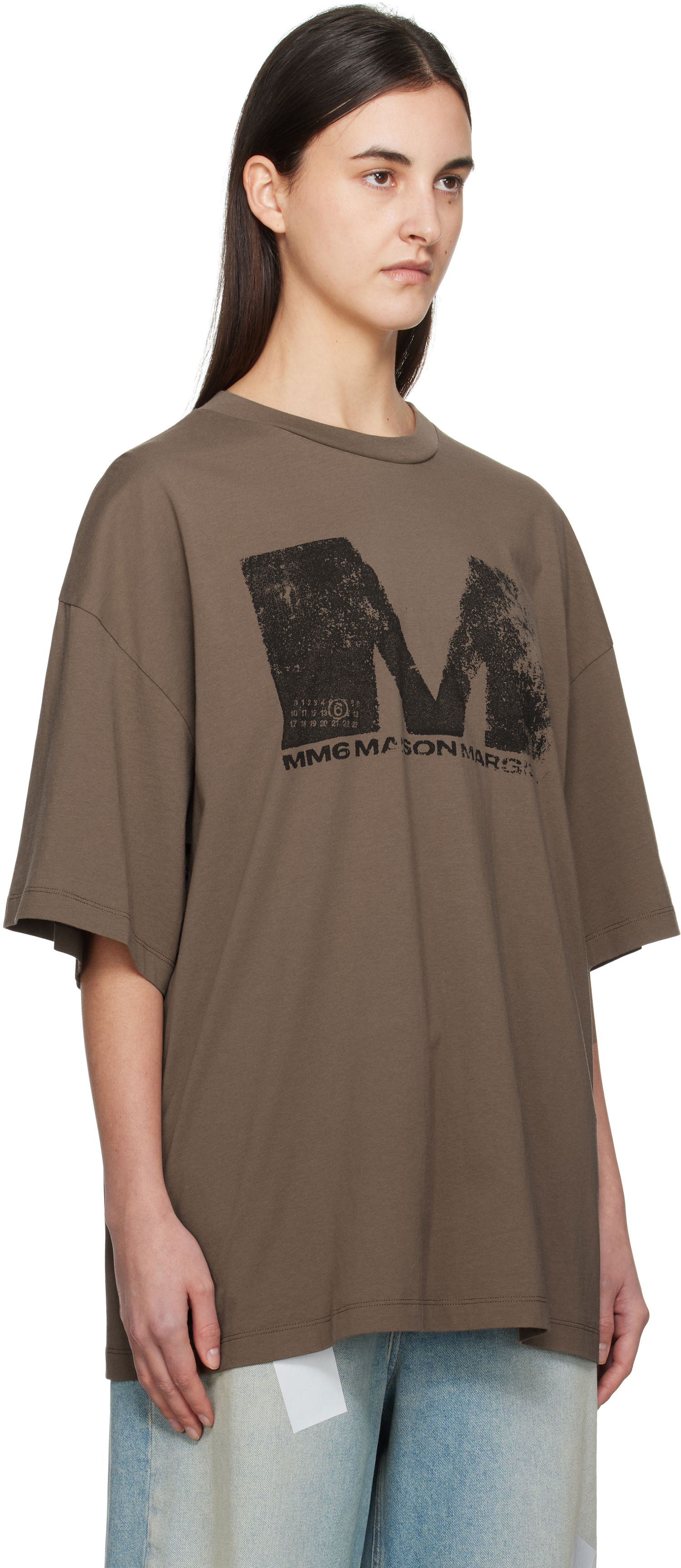 Majica Maison Margiela MM6 Maison Margiela Sunbleached Logo T-Shirt Rjava | S52GC0342 S24312, 1