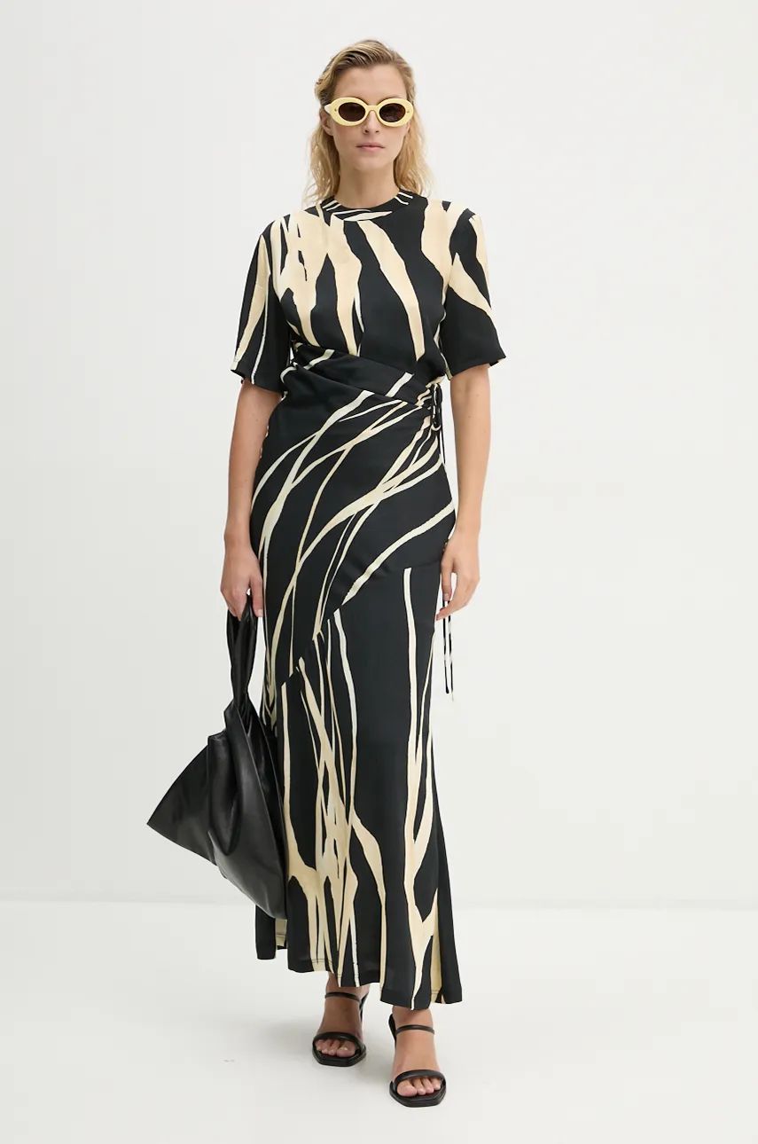 Obleke Nanushka Abstract Print Maxi Dress Črna | NW24PFBS20199, 0