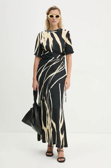 Obleke Nanushka Abstract Print Maxi Dress Črna | NW24PFBS20199, 0
