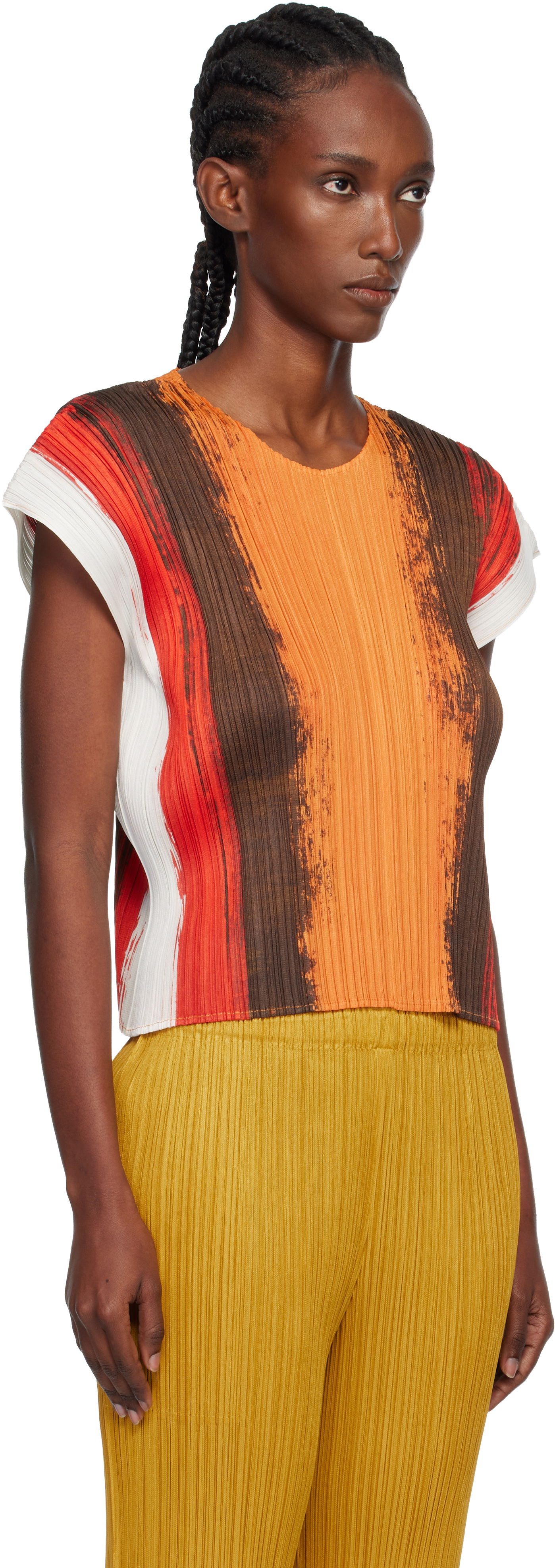 Majica Pleats Please Issey Miyake PLEATS PLEASE ISSEY MIYAKE Pleated Short Sleeve Brushstroke Top Večbarvna | PP58JK672, 1