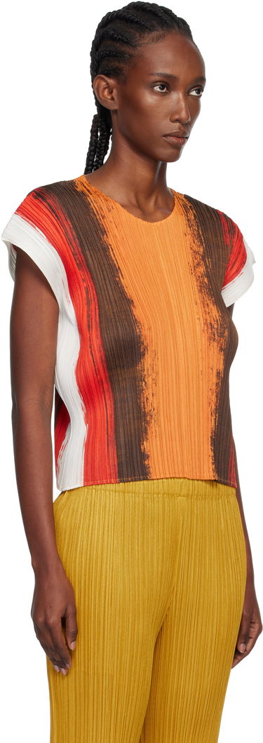 Majica Pleats Please Issey Miyake PLEATS PLEASE ISSEY MIYAKE Pleated Short Sleeve Brushstroke Top Večbarvna | PP58JK672, 1