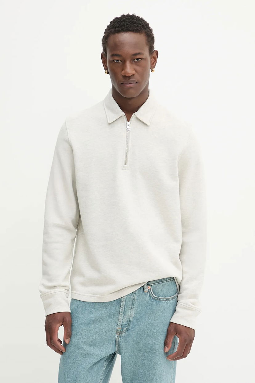 Pulover Samsoe Samsoe Samsoe Samsoe Salouis Half-Zip Sweatshirt Bela | M25200036