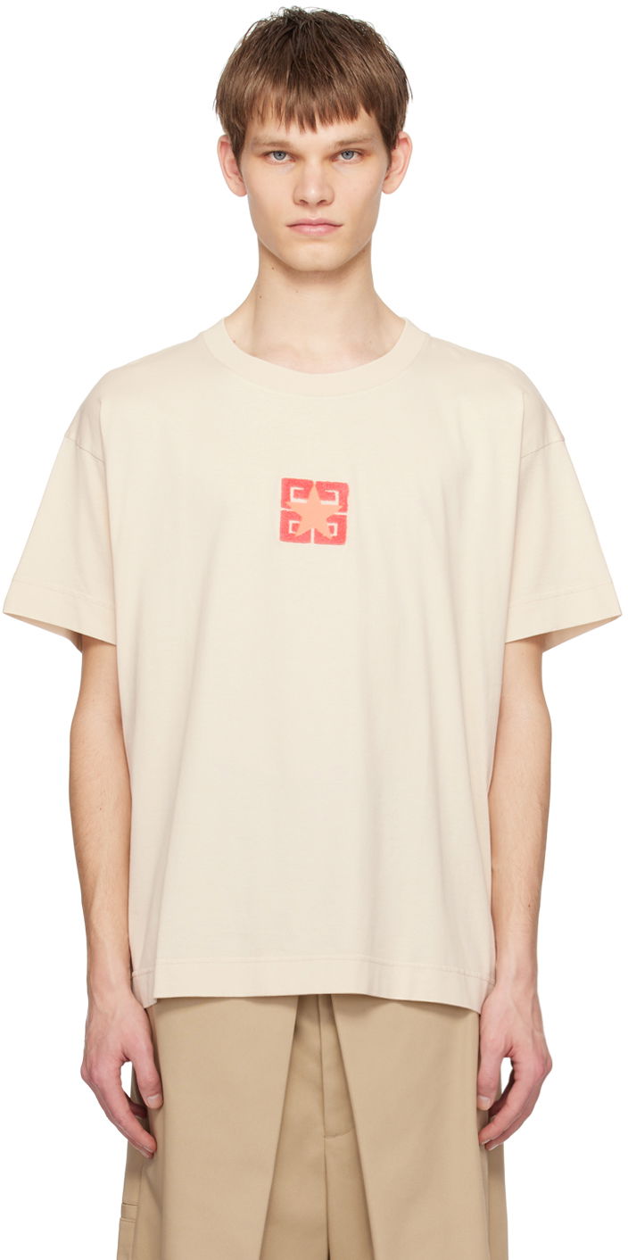 Majica Givenchy 4G Stars T-Shirt Bež | BM71JB3YLZ129